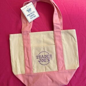 Pink and Cream Canvas Limited Edition Trader Joe’s Tote Bag